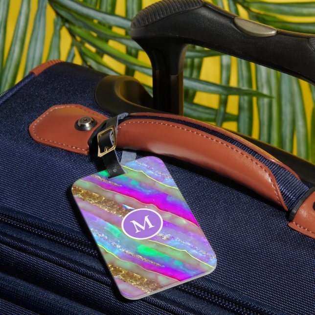 Abstract Glass Art Luggage Tag (Front Insitu 1)