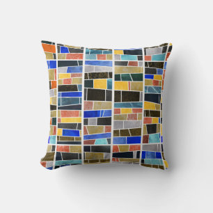Abstract glass mosaic: high-resolution texture. throw pillow