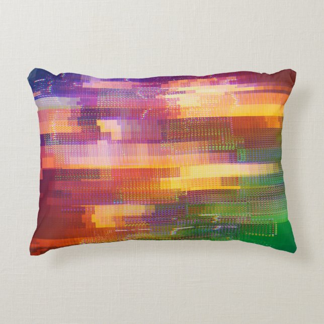Abstract glitch: test screen texture accent pillow (Front)