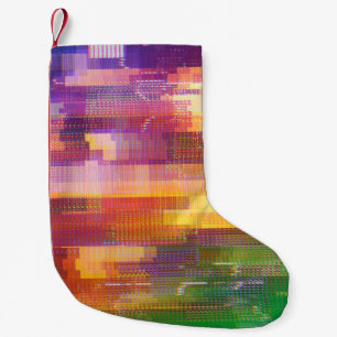 Abstract glitch: test screen texture small christmas stocking