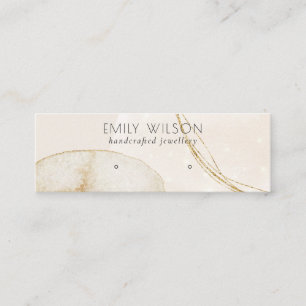 Abstract Glitter Gold Beige Stud Earring Display Mini Business Card