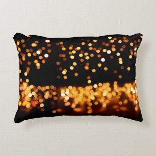 Abstract glitter lights accent pillow