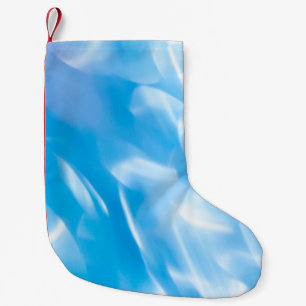 Abstract glitter lights on blue background. Round  Small Christmas Stocking