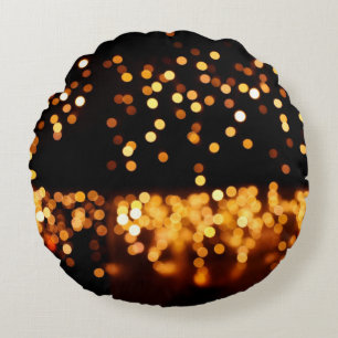 Abstract glitter lights round pillow