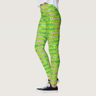 Abstract Glitter Look Fun Colour Leggings