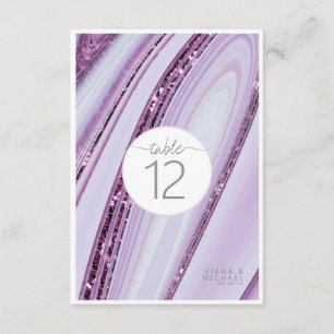 Abstract Glitter Strata Table Number Lilac ID903