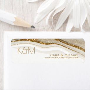 Abstract Glitter Strata Wedding Ivory ID903