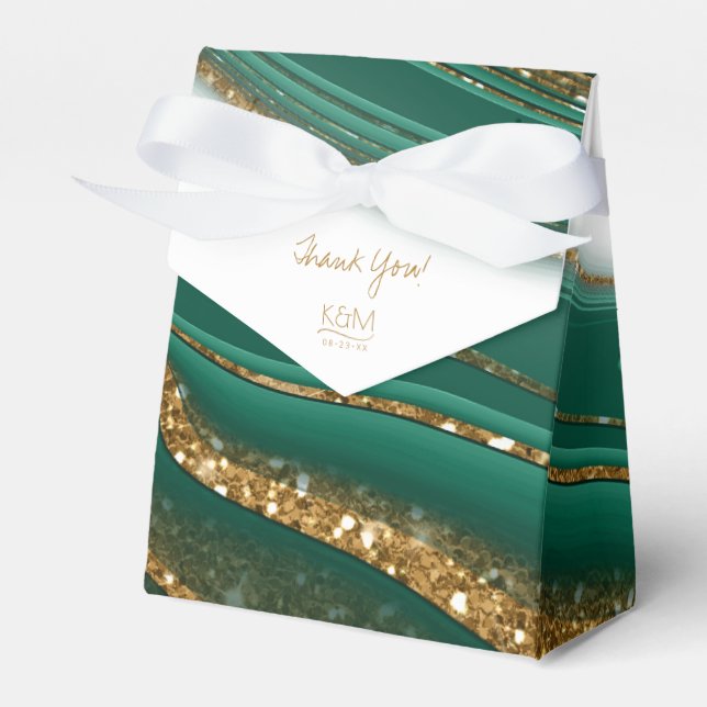 Abstract Glitter Strata Wedding Thank You Gr ID903 Favor Box (Front Side)