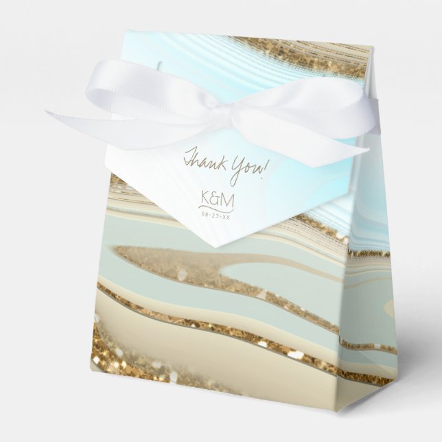 Abstract Glitter Strata Wedding Thank You ID903 Favor Box (Front Side)