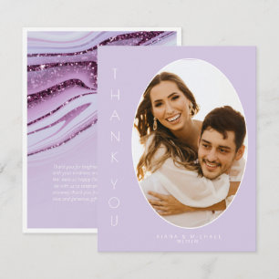 Abstract Glitter Strata Wedding Thank You Lc ID903 Card