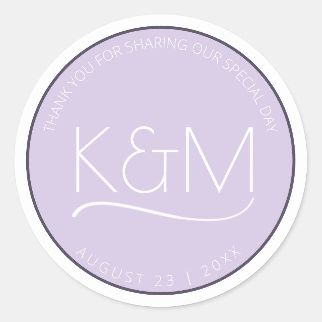 Abstract Glitter Strata Wedding Thank You Lc ID903 Classic Round Sticker (Front)