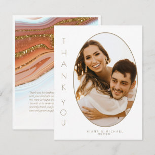 Abstract Glitter Strata Wedding Thank You SW ID903 Card