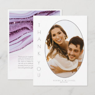 Abstract Glitter Strata Wedding Thank You Wt ID903 Card