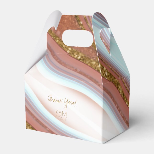 Abstract Glitter Strata Wedding Thanks V2 SW ID903 Favor Box (Front Side)