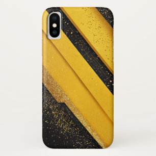 Abstract Glittering Yellow and Black Geometric Case-Mate iPhone Case