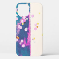 Abstract Glittery Blue Watercolor Splash