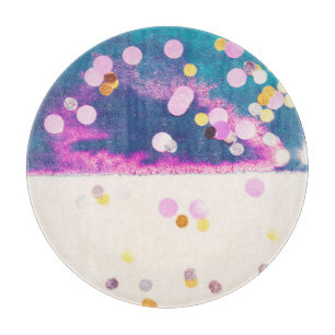 Abstract Glittery Blue Watercolor Splash Cutting Board