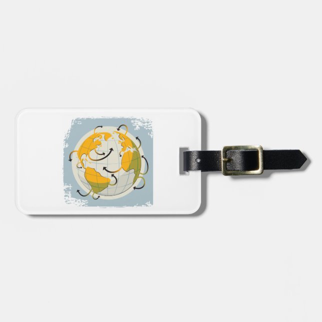 Abstract Globe Luggage Tags (Front Horizontal)