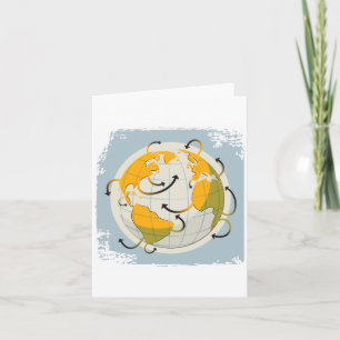 Abstract Globe Note Cards