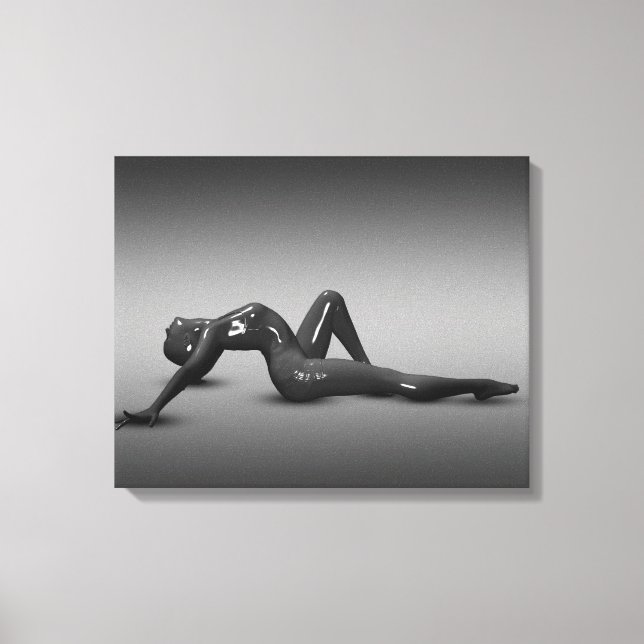 Abstract glossy female figure posed canvas print (Front)