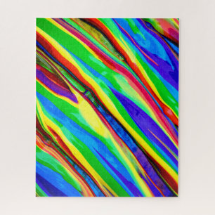 Abstract Glossy Rainbow Paint Jigsaw Puzzle