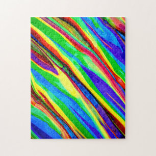Abstract Glossy Rainbow Paint Jigsaw Puzzle