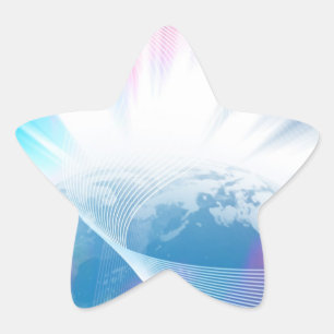 Abstract Glowing Earth Illustration Star Sticker