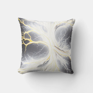 Abstract Glowing Energy Tree Art Pillow