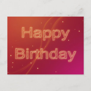 Abstract Glowing Happy Birthday - Postcard