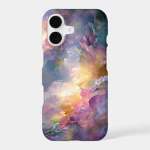Abstract glowing pastel floral composition