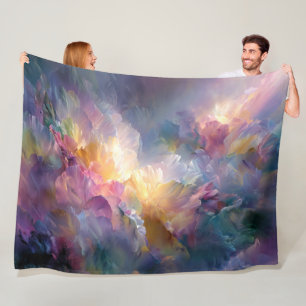 Abstract glowing pastel floral composition fleece blanket