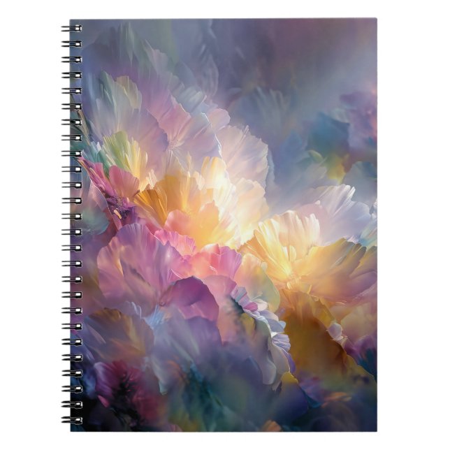 Abstract glowing pastel floral composition notebook (Front)