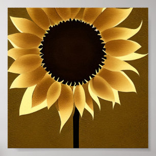 Abstract glowing sunflower poster