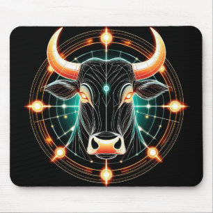 Abstract Glowing Taurus Illustration Mouse Pad