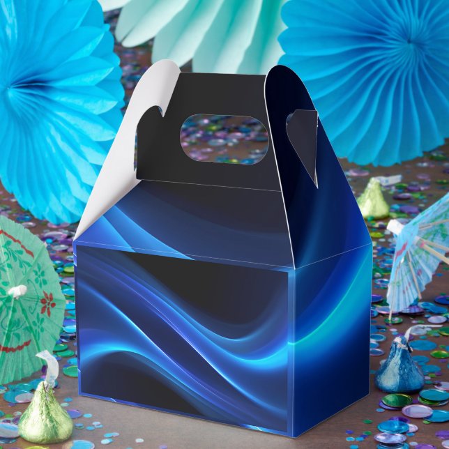 Abstract Glowing Wave Light Background | Modern Favor Box (Party)