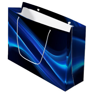 Abstract Glowing Wave Light Background | Modern Large Gift Bag