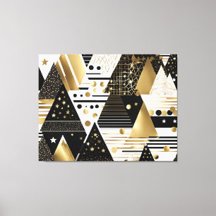 abstract gold and black triangles canvas print