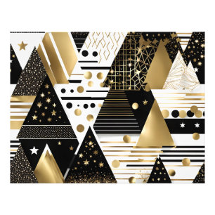 abstract gold and black triangles photo print