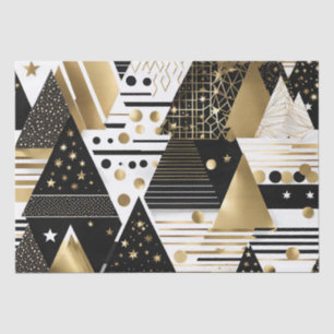 abstract gold and black triangles tissue paper