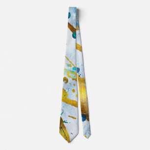 Abstract Gold and Blue Strokes Tie