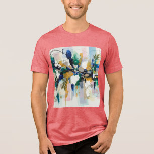 Abstract Gold and Green Tri-Blend Shirt