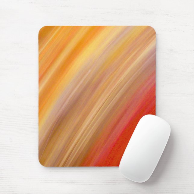 Abstract Gold and Red Streaks  Mouse Pad (With Mouse)