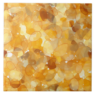 Abstract Gold Background, Bold Colour Blobs Tile