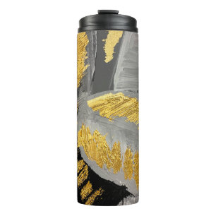 Abstract gold background luxury rich vintage grung thermal tumbler