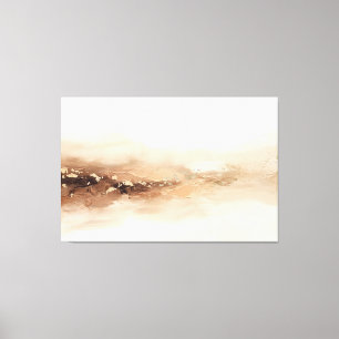 Abstract Gold Beige Landscape Modern Minimalist Canvas Print