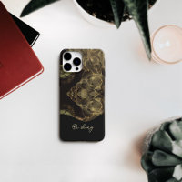 Abstract gold-black marble iPhone Case
