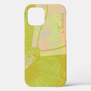 Abstract Gold Butterfly Pink Violet Pastel Pattern iPhone 12 Case