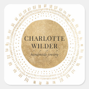 Abstract Gold Circle Jewellery Designer  Square Sticker