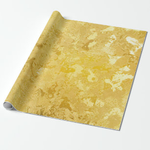 Abstract gold colour painted on grunge rough surfa wrapping paper