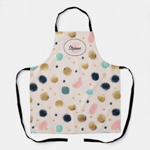 Abstract Gold & Colourful Brushstroke Circle Apron